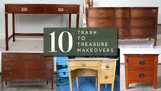 10 Trash to Treasure Furniture Makeovers  Huge Holiday Giveaway  Chalk Paint [upl. by Burch]