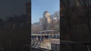 Esztergom Hungary Icy Morning MS Annika river cruise boat December 2024 [upl. by Marleah]