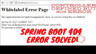 spring  Spring Boot  404 error Spring Boot Error  404 spring boot  404 Error not found [upl. by Francesco339]