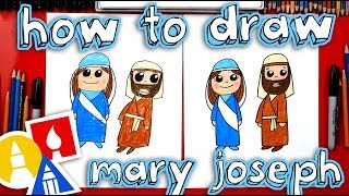 How To Draw Mary And Joseph  Nativity [upl. by Siron]