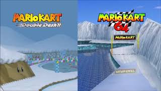 Mario Kart 64Double Dash Mashup  Sherbet Land N64 and DD [upl. by Pip]