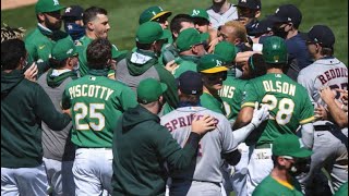 Astros and Athletics Brawl  The Benches Emptied in Asterisks vs Athletics MLB Game [upl. by Honorine678]