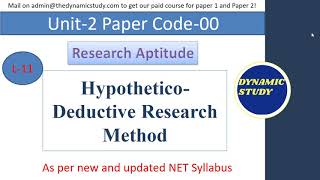 HypotheticoDeductive Research Method  Lesson11 Research Aptitude [upl. by Ulick520]