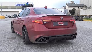 Alfa Romeo Giulia Quadrifoglio with Catless Downpipe amp Capristo Catback  LOUD Sounds [upl. by Barnaba]