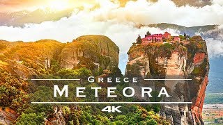 Meteora Monasteries Greece 🇬🇷  by drone 4K [upl. by Brnaba]