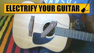 Acoustic to electric guitar  DIY Experiments 4  Homemade pickup [upl. by Bhatt276]