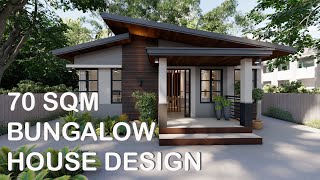 70 SQM BUNGALOW HOUSE DESIGN  Konsepto Designs [upl. by Nairahcaz]