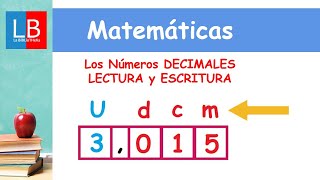 Los Números DECIMALES LECTURA y ESCRITURA ✔👩‍🏫 PRIMARIA [upl. by Neerom]