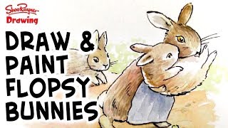 How to draw Beatrix Potters Flopsy Bunnies [upl. by Suiradel]