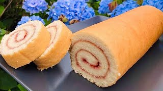 Swiss Roll Recipe 3 Ingredient Sponge  Dessert for Beginners [upl. by Hsotnas590]