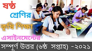 class 6 Krishi Shikkha assignment 2021 6th week assignment answer class six 2021 class 6 assignment [upl. by Eads]