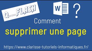 Tuto WORD Comment supprimer une page [upl. by Mayce]