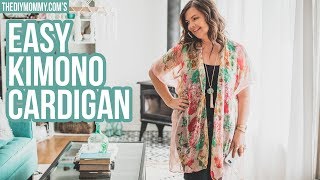 How to make a Kimono Cardigan from a Scarf in 20 Minutes [upl. by Bergerac]