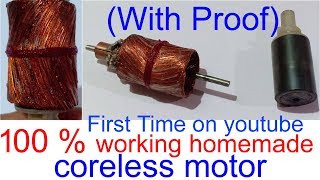 Homemade Coreless Motor  How To Make Coreless Motor At Home  DIY Coreless DC motor  Creative Art [upl. by Salohci]