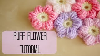 CROCHET How to crochet a puff flower  Bella Coco [upl. by Anoif]