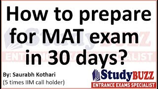 How to prepare for MAT exam in 30 days [upl. by Barbur]