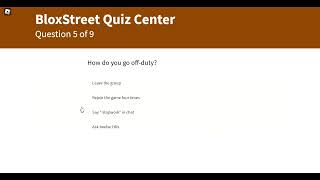 Bloxstreet Quiz center Answers [upl. by Nibbor305]