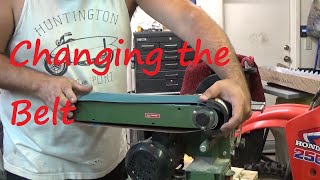 Harbor Freight Belt Sander Change [upl. by Karlyn400]