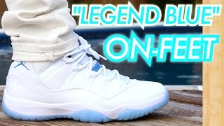 quotLegend BlueColumbiaquot Air Jordan 11 W OnFeet Review [upl. by Aisirtap]