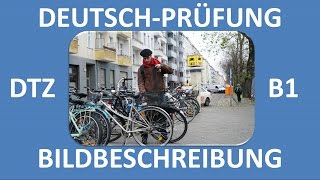 B1Prüfung DTZ  mündliche Prüfung  Bildbeschreibung Mann mit rotem Schal  Deutsch lernen [upl. by Inge168]