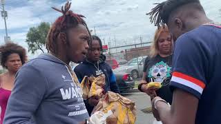 JayDaYoungan passing out food amp money to the homeless In Cali [upl. by Vedette]