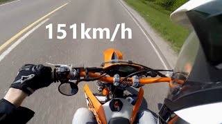 KTM EXC 125 0100kmh and Top Speed [upl. by Anelra]