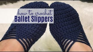 Crochet Ballet Slippers Tutorial [upl. by Ahsineg]