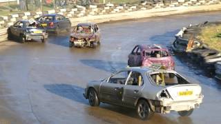 Banger Racing Angmering Raceway ORC 1600 Bangers  Caravan Chase  CB Contact 212017 [upl. by Driskill]