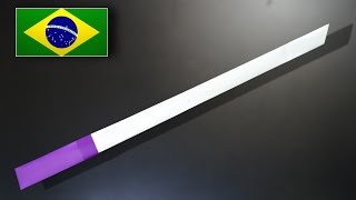 Origami Espada Simples  Katana  Instruções em Português PT BR [upl. by Nnoj]