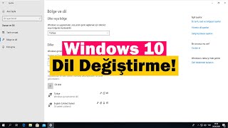 Windows 10 Dil Değiştirme Nasıl Yapılır  Detaylı Anlatım [upl. by Carberry606]