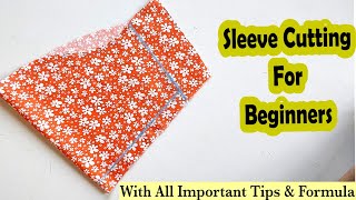 Sleeve Cutting For Beginners  Important Tips with Formula  English Subtitles  Stitch By Stitch [upl. by Ellierim960]