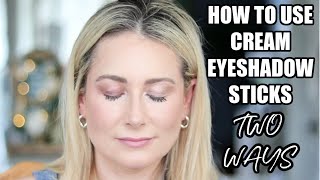 How To Use Cream Eyeshadow Sticks 2 Ways  MsGoldgirl [upl. by Yatnoj561]