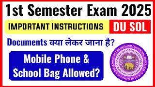 DU SOL 1st Semester Exam Important Instructions January 2025  Sol 1st Semester Exam Guidelines 2025 [upl. by Ardekan]