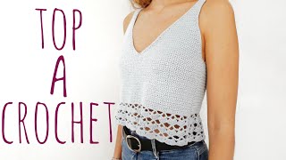 TOP CON CALADO  Tutorial crochet [upl. by Marinna]