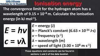 S136 Calculating ionisation energy HL [upl. by Warder671]