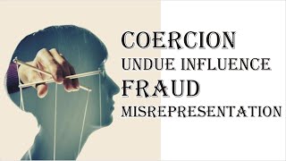 Coercion Undue Influence Fraud Misrepresentation  Indian Contract Act 1872  Law Guru [upl. by Neall843]