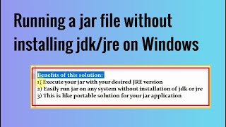 Running a jar file without installing jdkjre on Windows [upl. by Adolf395]