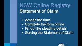 NSW Online Registry  Statement of Claim [upl. by Grim354]