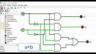 LOGISIM 3 Comparateur BinaireDemiAdditionneurAdditionneur 1bitAdditionneur 4 bit [upl. by Lura382]