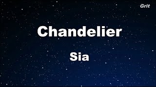 Chandelier  Sia Karaoke 【With Guide Melody】 Instrumental [upl. by Aihpos454]