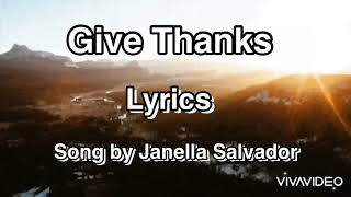 Give Thanks Lyrics  Janella Salvador [upl. by Lear584]