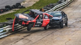 Banger Racing Angmering Oval Raceway  CB Contact  7th April 2019 [upl. by Gnanmas]