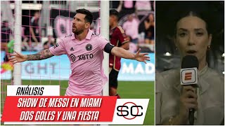 MESSI IMPRESIONANTE Dos goles y asistencia en la goleada del Inter Miami vs Atlanta  SportsCenter [upl. by Adamec549]