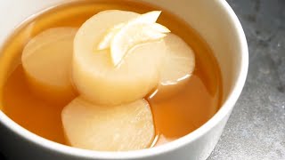 How to cook daikon radish  daikon nimono using dashi stock 😮 EASY [upl. by Ahsinet]