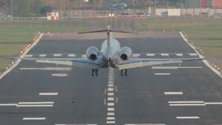 Perfect landing VistaJet Global 5000 at Farnborough Airport [upl. by Gruchot]