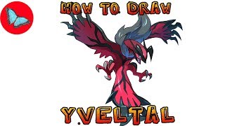 How To Draw Pokemon  Yveltal  Drawing Animals [upl. by Holbrooke619]