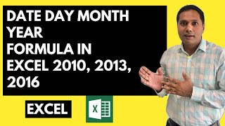 Excel in Hindi  Date Day Month Year Formula [upl. by Alaj570]