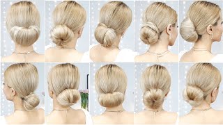 10 DONUT BUN HAIRSTYLES 🍩 HOW TO use a HAIR BUN MAKER [upl. by Farwell]