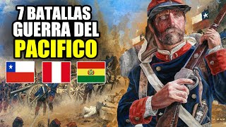 💥Las 7 Mayores Batallas de la Guerra del Pacifico  Guerra del Pacífico Chile vs Perú y Bolivia 1879 [upl. by Ahsinom]