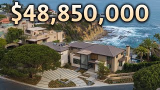 Touring a 48850000 Cliffside OceanFront California MEGA MANSION [upl. by Alf]